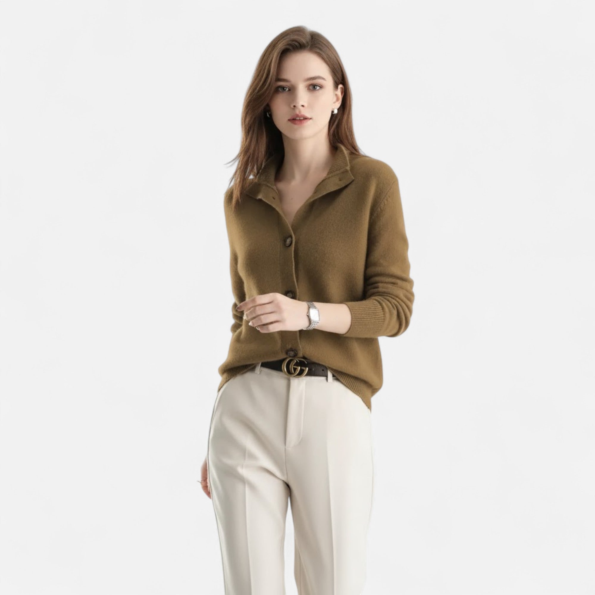 Valmonti | Women’s Knit Stand-Collar Short Coat