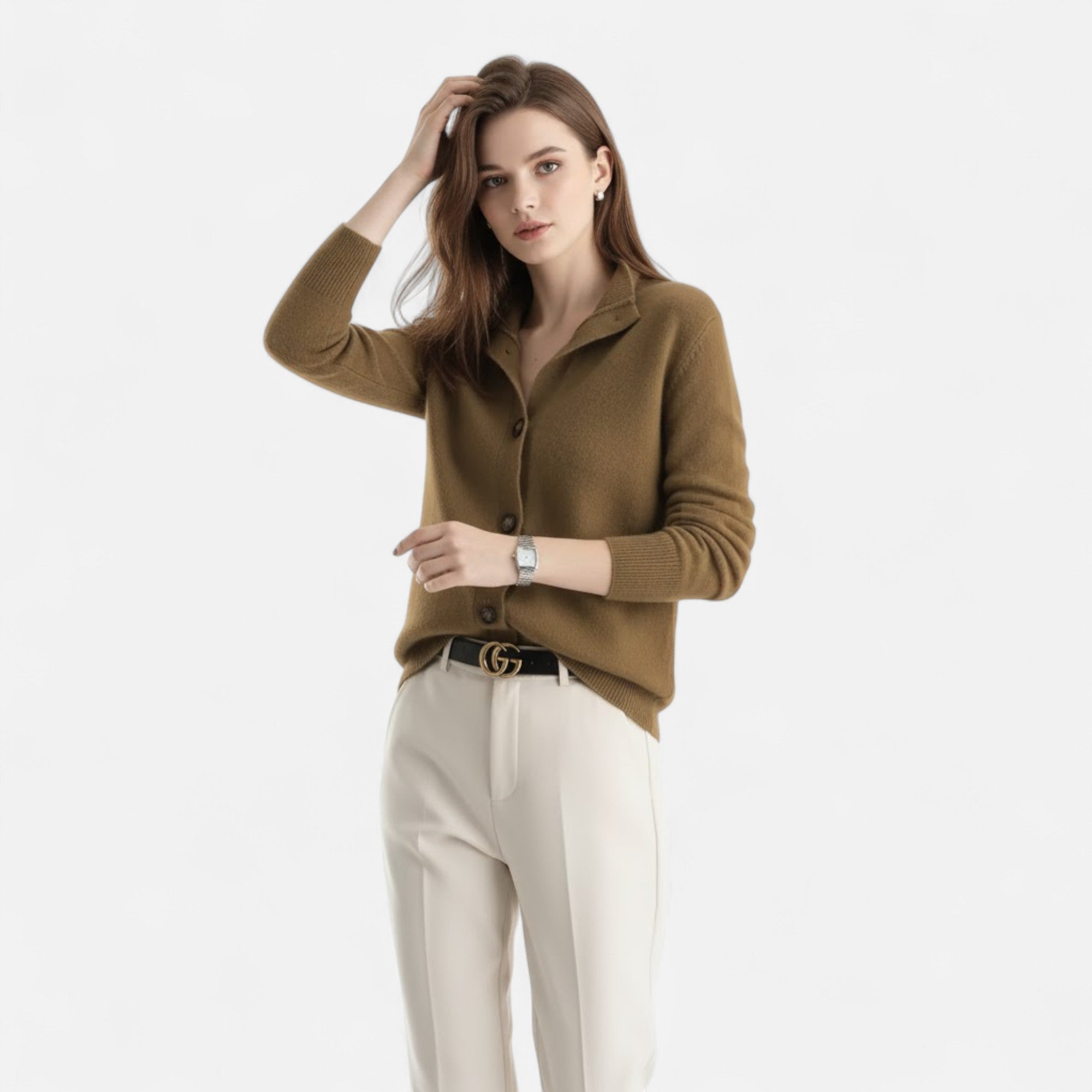 Valmonti | Women’s Knit Stand-Collar Short Coat