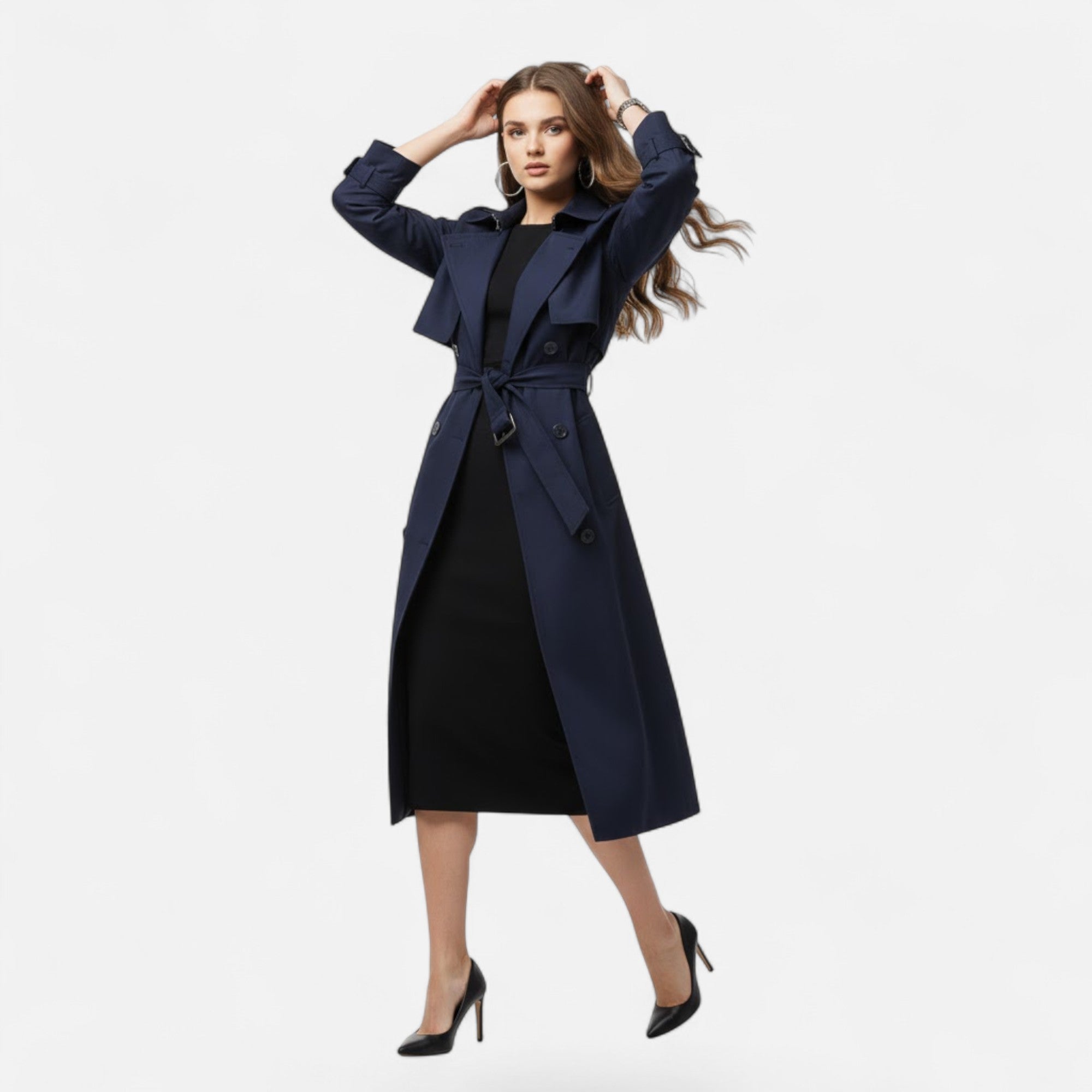 Valmonti | Women’s Mid-Length Tie-Waist Trench – Riviera Heritage