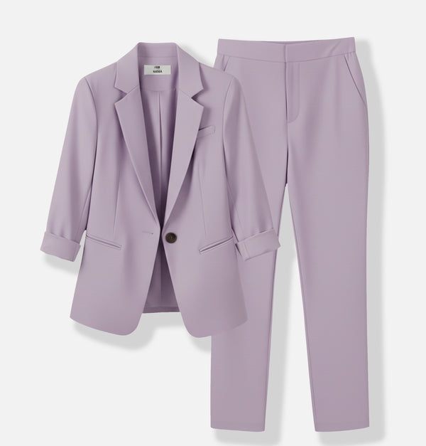 Valmonti | Women’s Plus-Size Solid-Colour Tailored Two-Piece Suit