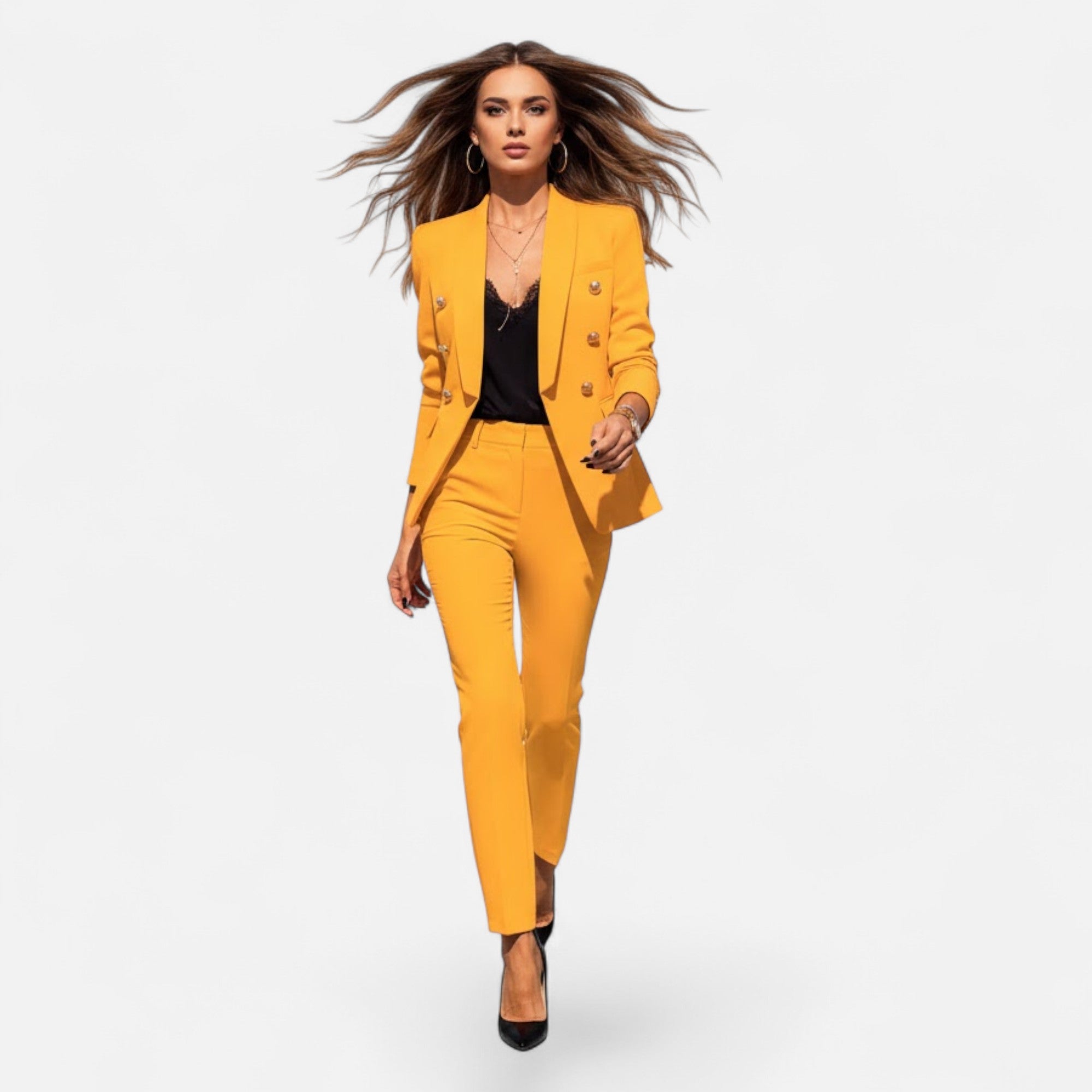Valmonti | Women’s Solid-Colour Tailored Two-Piece Suit Set