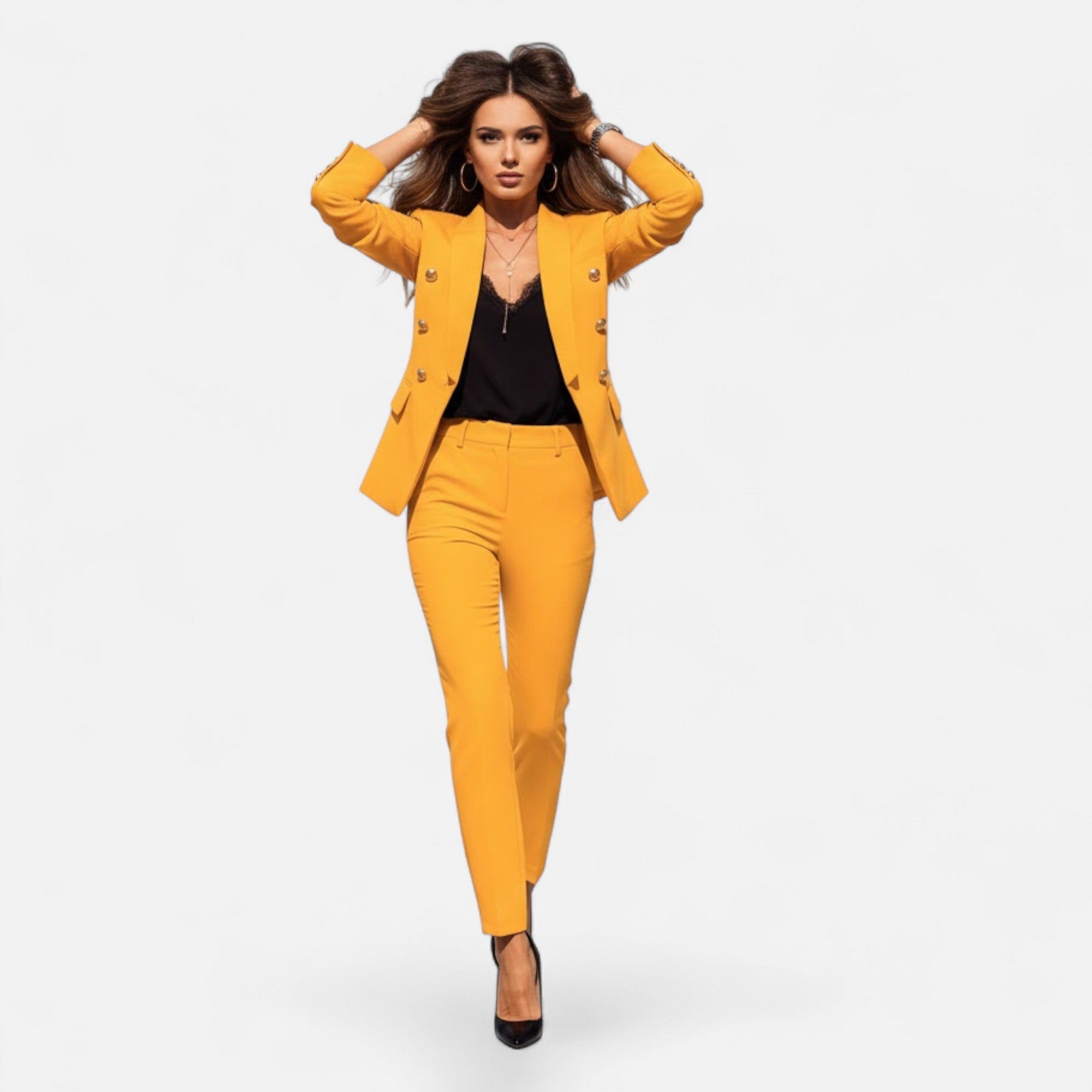 Valmonti | Women’s Solid-Colour Tailored Two-Piece Suit Set