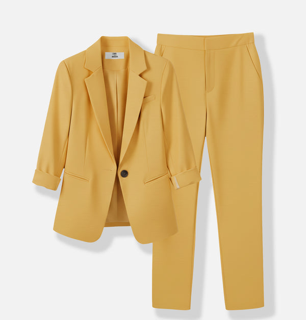 Valmonti | Women’s Solid-Colour Tailored Two-Piece Suit Set