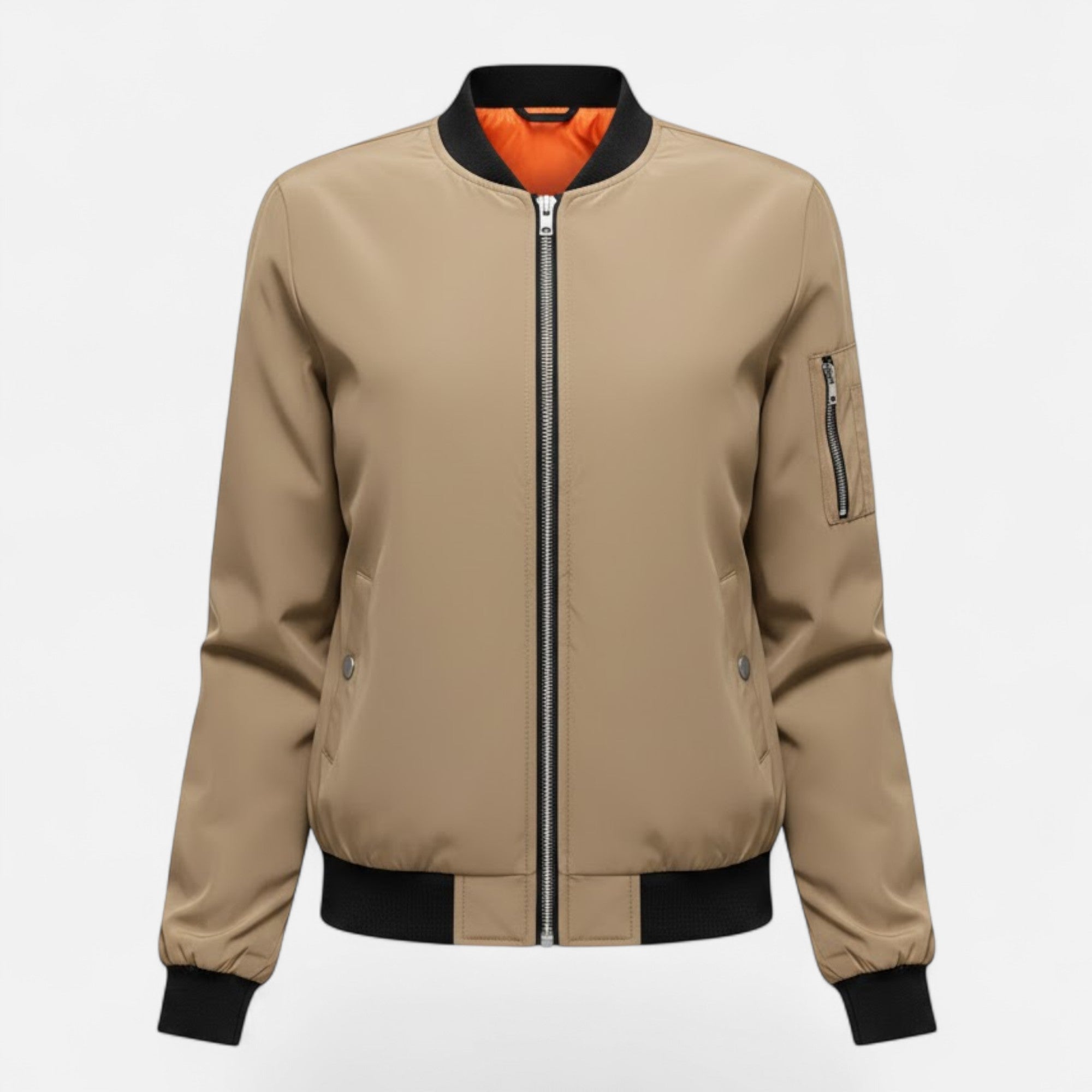 Valmonti | Women’s Vintage-Inspired Zip Bomber Jacket