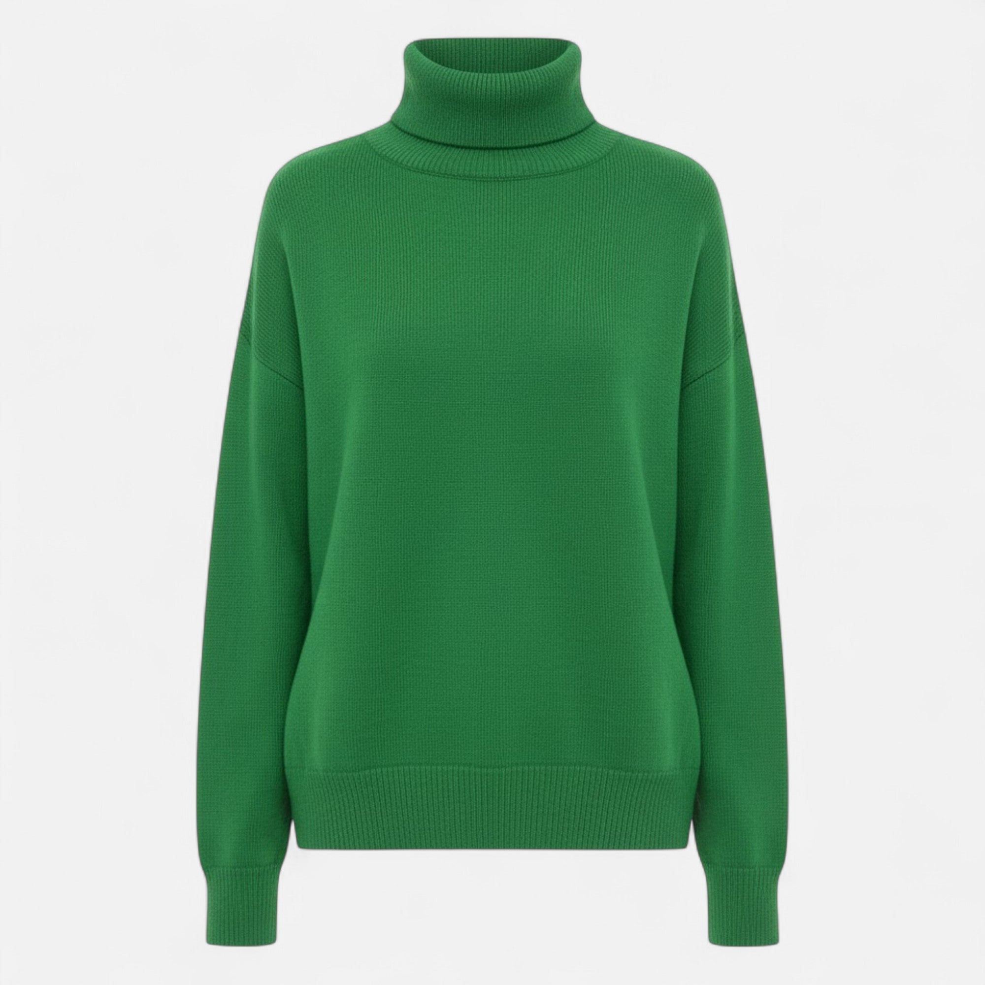 Valmonti | Women’s Wool-Blend Turtleneck Sweater – Oversized Thick Knit