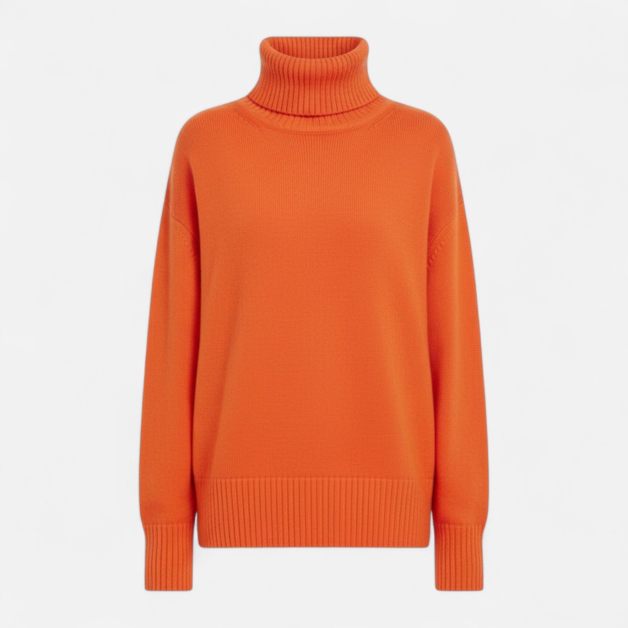 Valmonti | Women’s Wool-Blend Turtleneck Sweater – Oversized Thick Knit