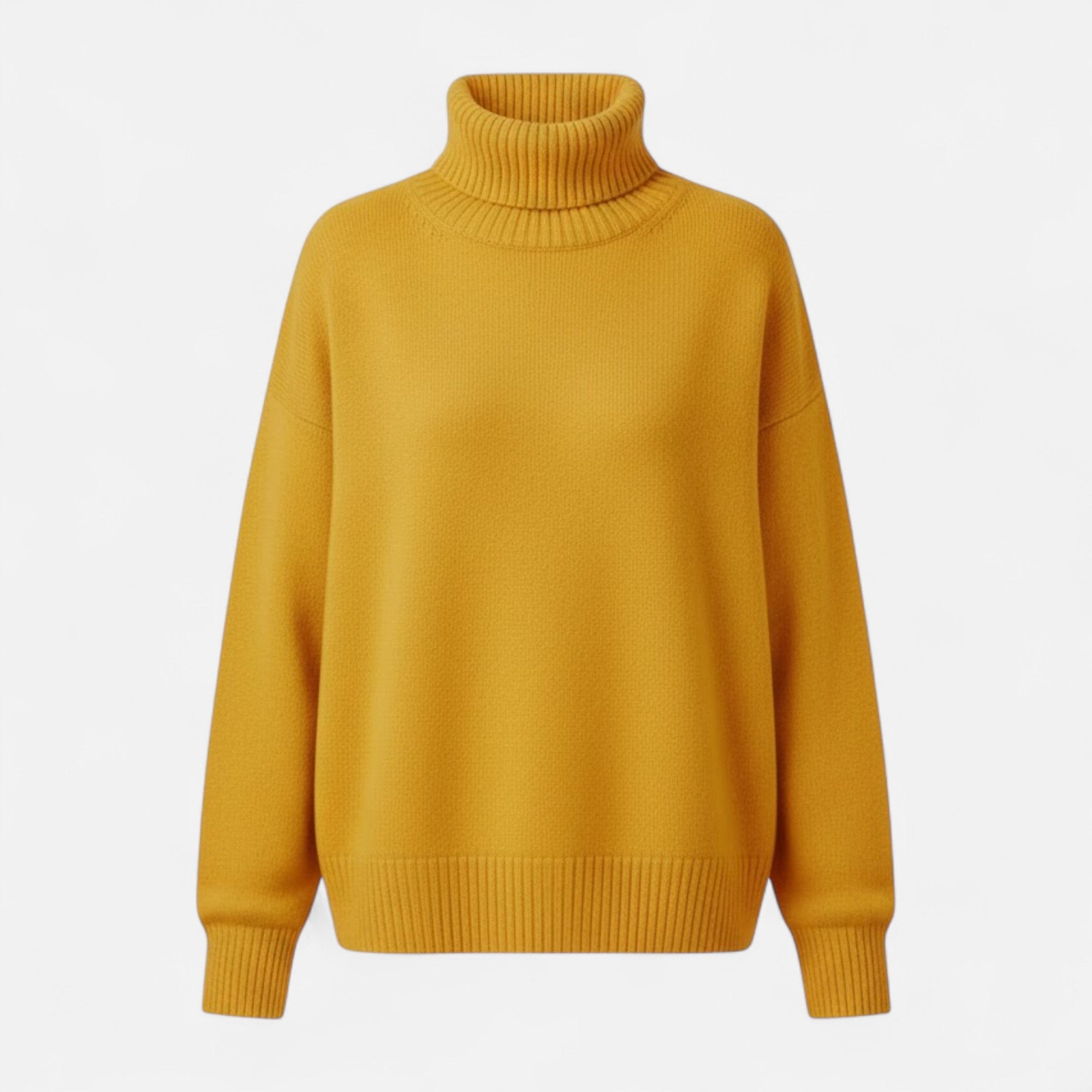 Valmonti | Women’s Wool-Blend Turtleneck Sweater – Oversized Thick Knit
