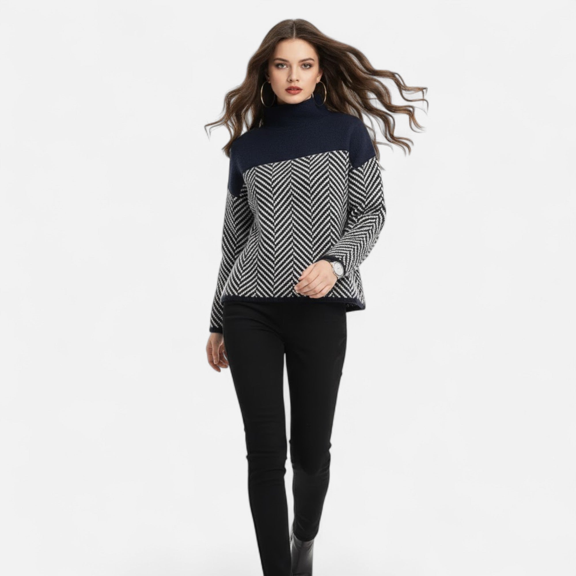 Valmonti | Women’s Wool Turtleneck Knit Sweater