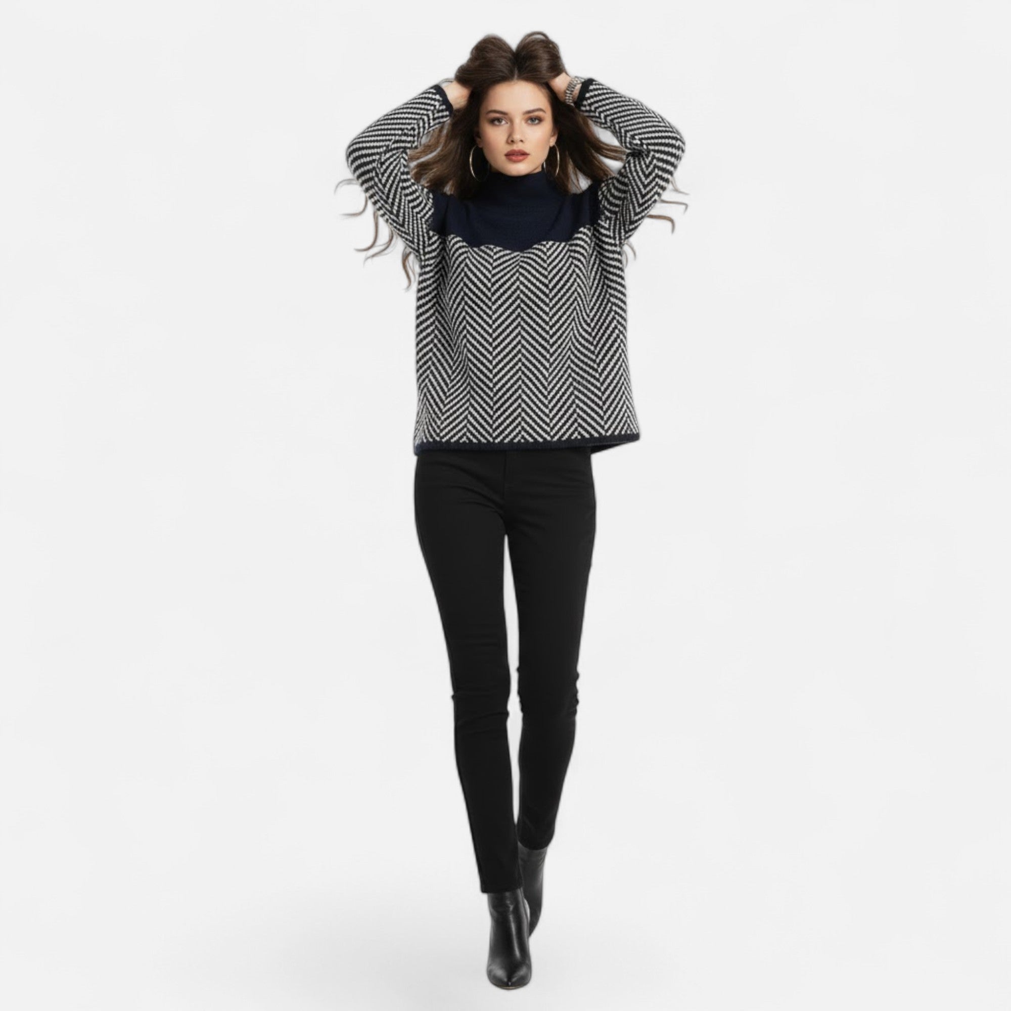 Valmonti | Women’s Wool Turtleneck Knit Sweater