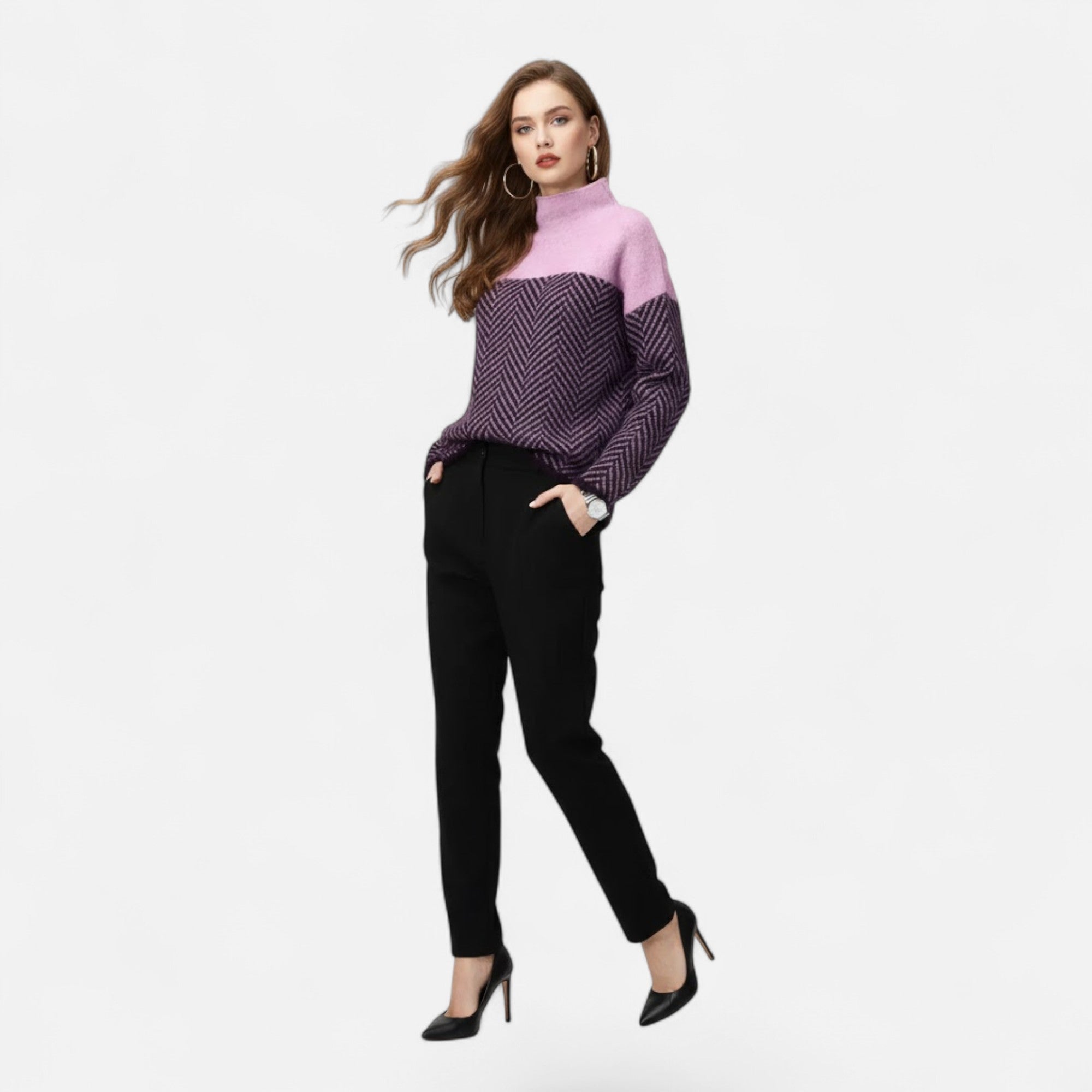 Valmonti | Women’s Wool Turtleneck Knit Sweater