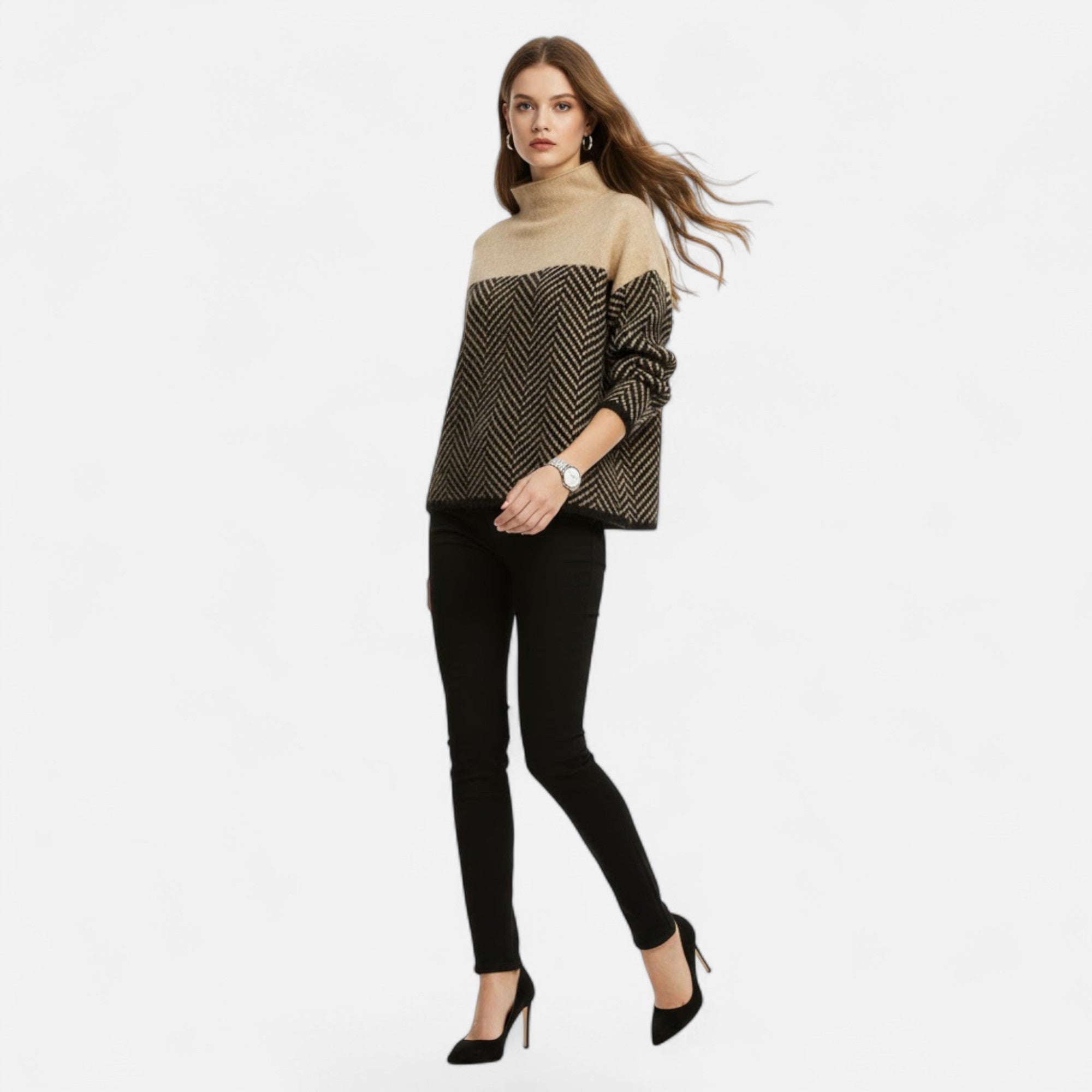 Valmonti | Women’s Wool Turtleneck Knit Sweater