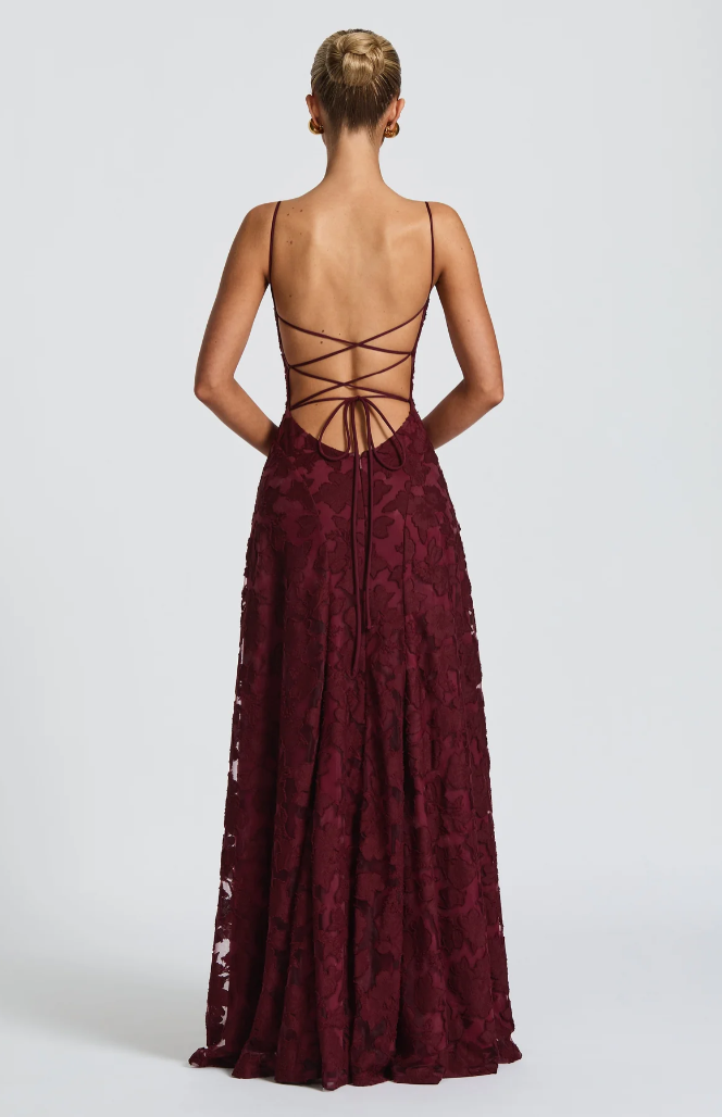 Dámské krajkové maxi šaty elegantní večerní styl