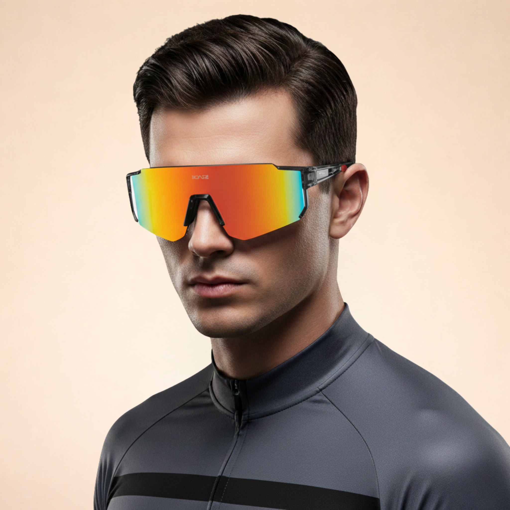 Occhiali da sole sportivi avvolgenti da uomo con protezione UV400