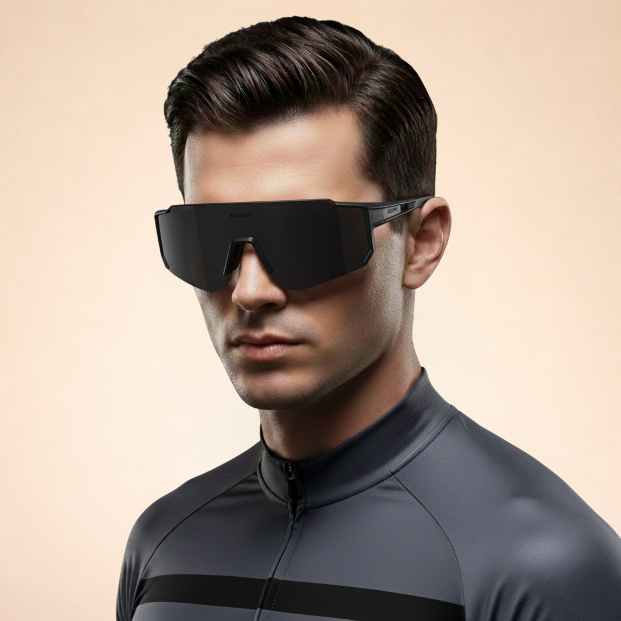 Occhiali da sole sportivi avvolgenti da uomo con protezione UV400
