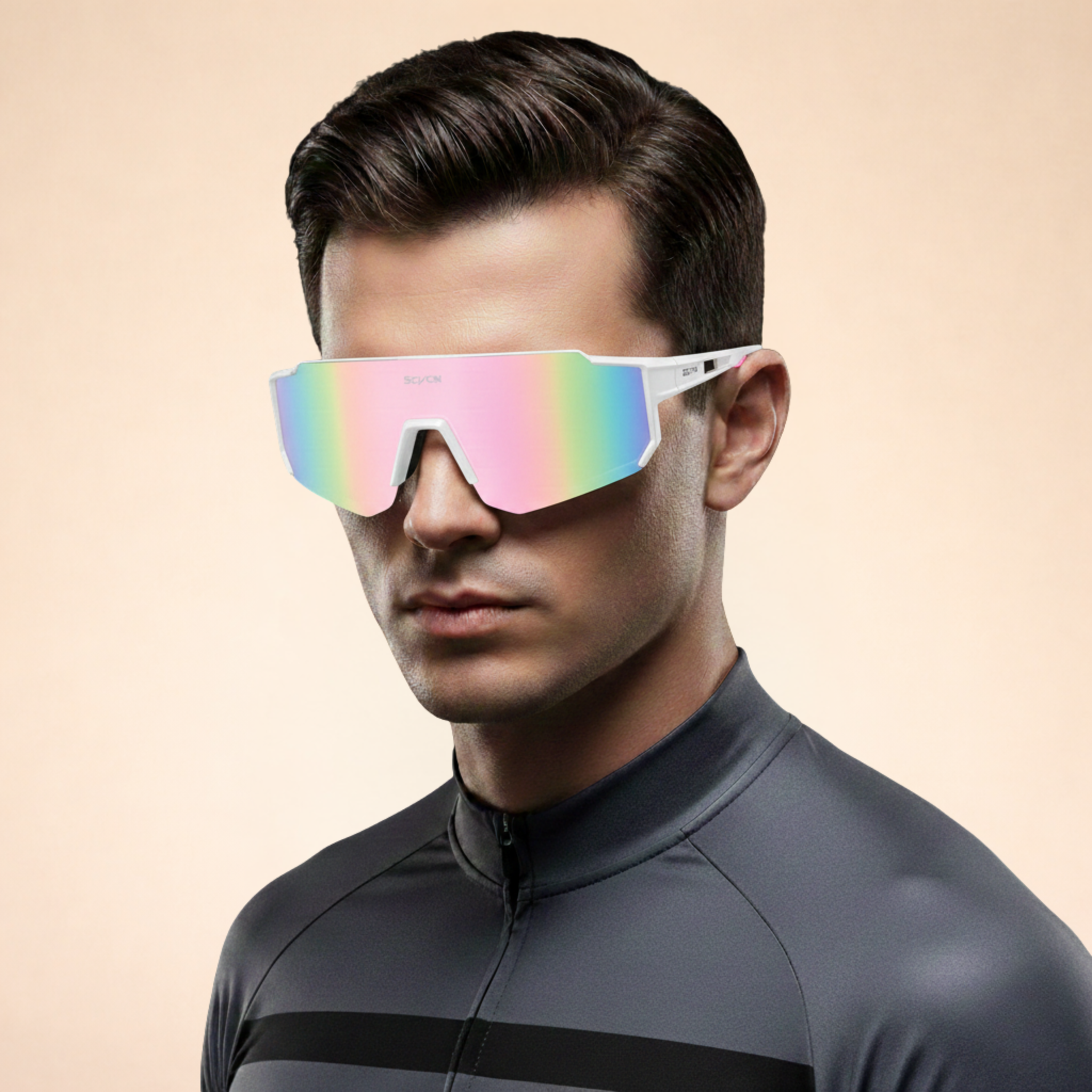 Occhiali da sole sportivi avvolgenti da uomo con protezione UV400
