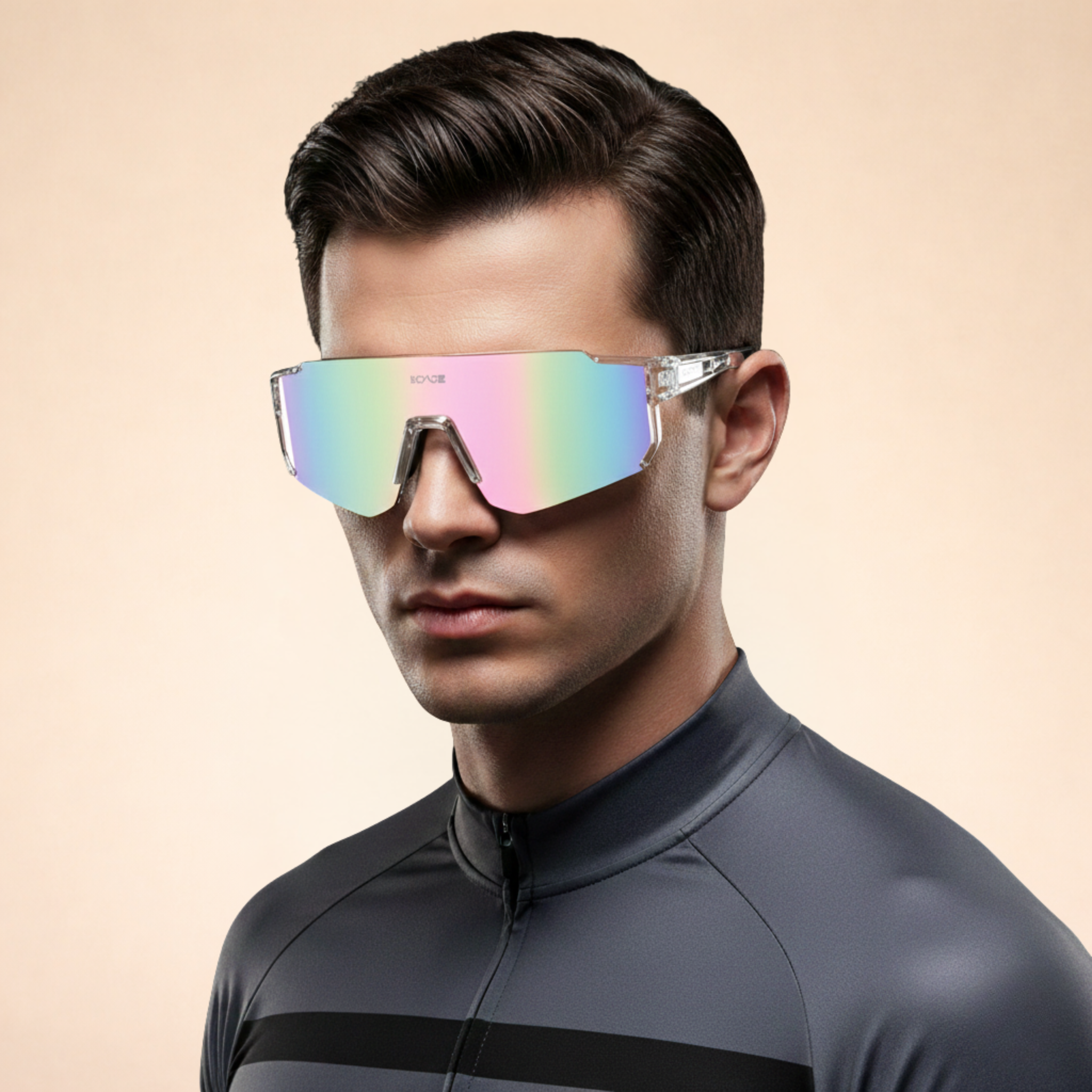 Occhiali da sole sportivi avvolgenti da uomo con protezione UV400