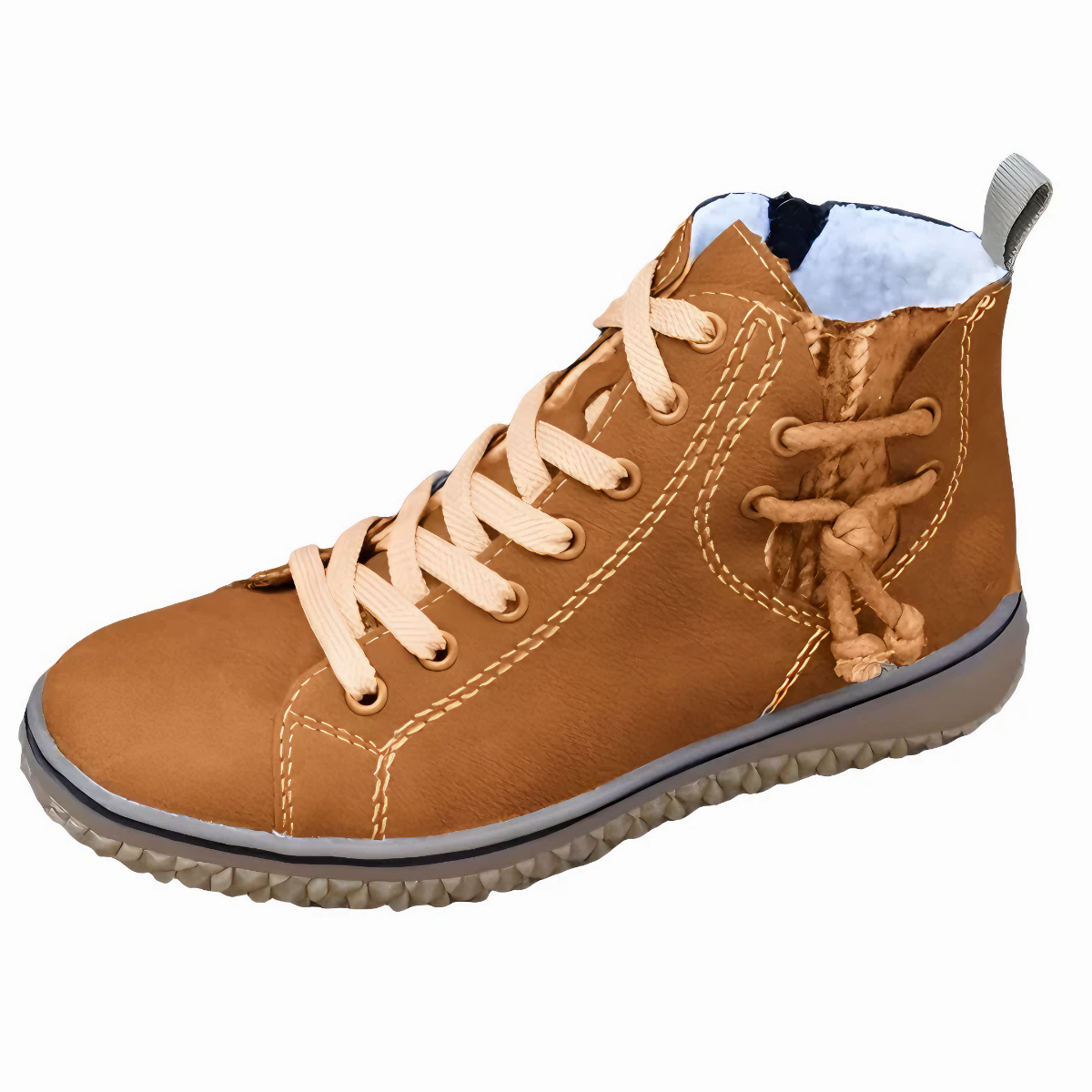 Damesneakers med kontrastsyning og højt skaft