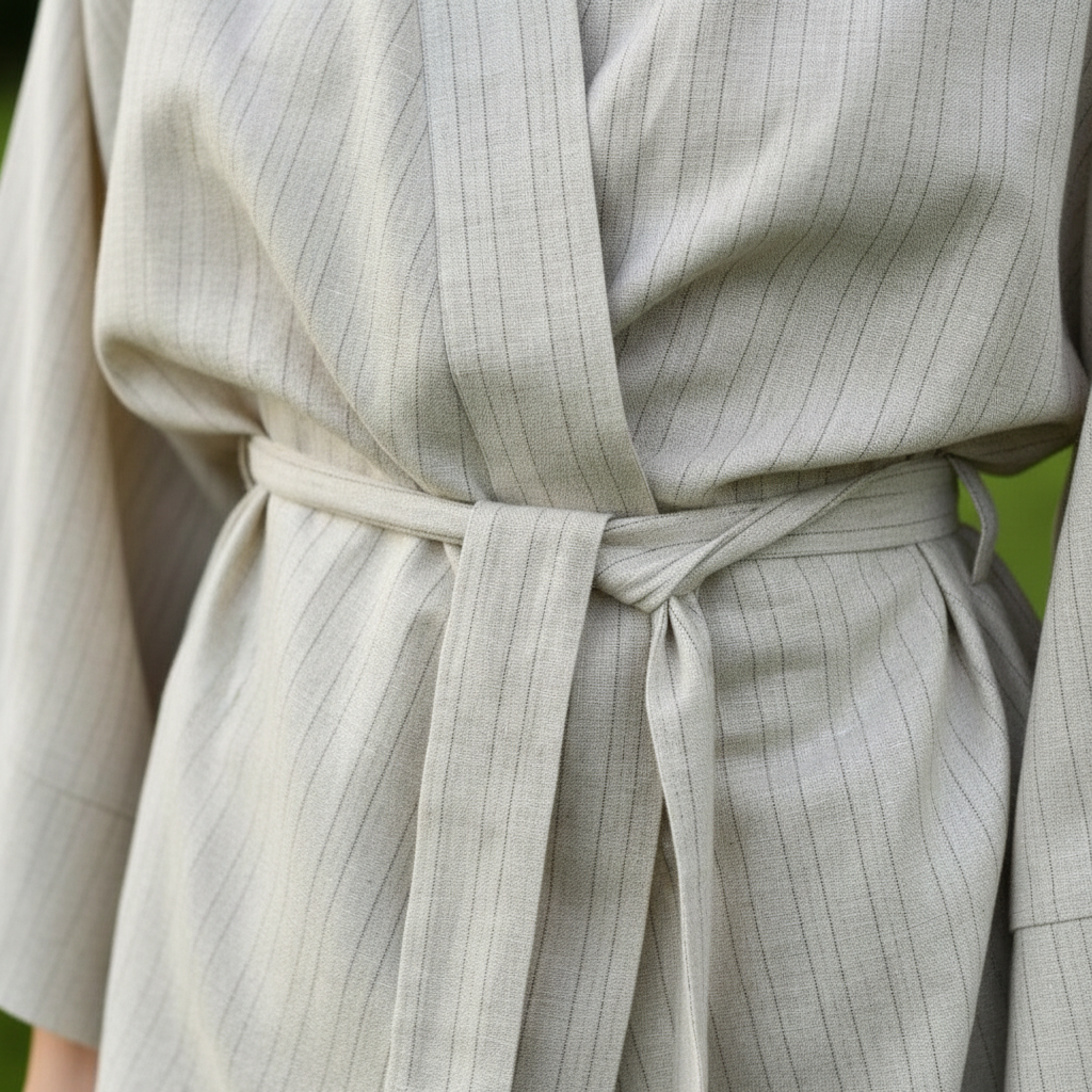 Women’s Belted Kimono and Shorts Set – Soft Loungewear for Relaxed Mornings