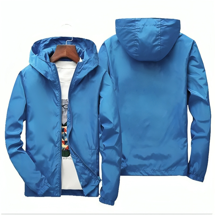Chaqueta cortavientos impermeable con capucha para hombre – Capa ligera de verano para actividades al aire libre