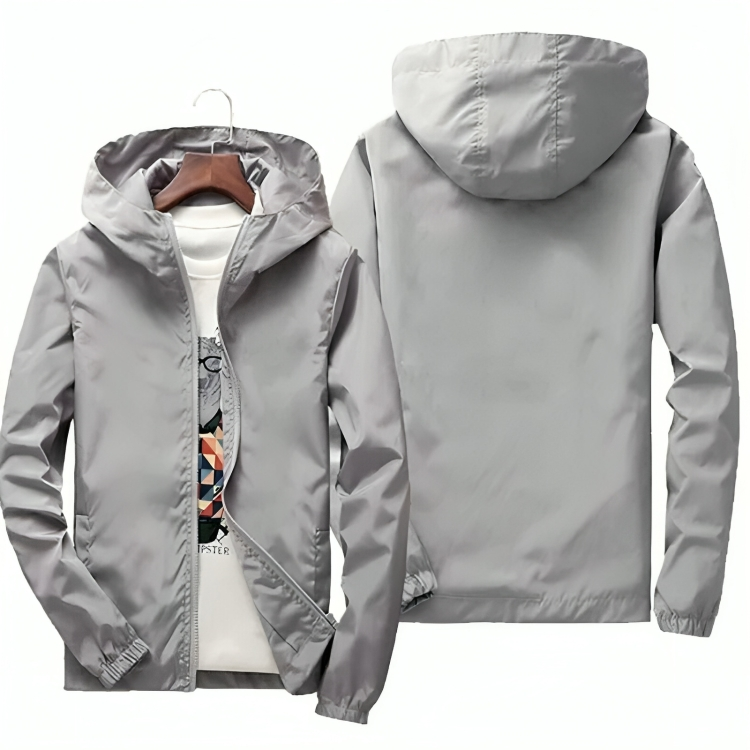 Chaqueta cortavientos impermeable con capucha para hombre – Capa ligera de verano para actividades al aire libre