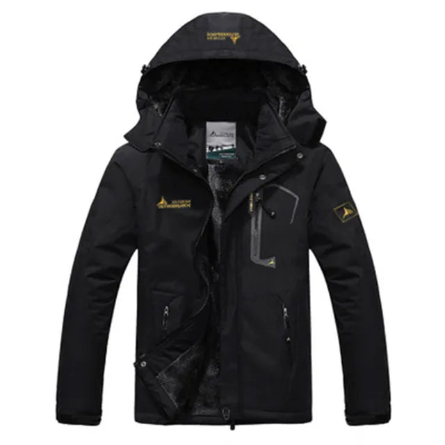 Men’s Windproof Ski Jacket – Insulated Hooded Layer for Winter Outdoor Wear