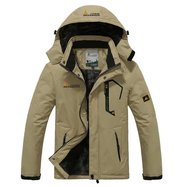 Men’s Windproof Ski Jacket – Insulated Hooded Layer for Winter Outdoor Wear
