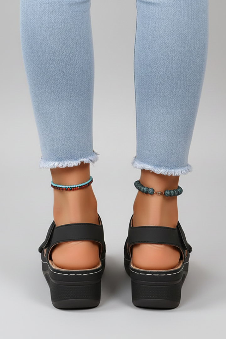 Women’s Adjustable Wedge Sandals – Supportive Summer Shoes for Daily and Travel Wear