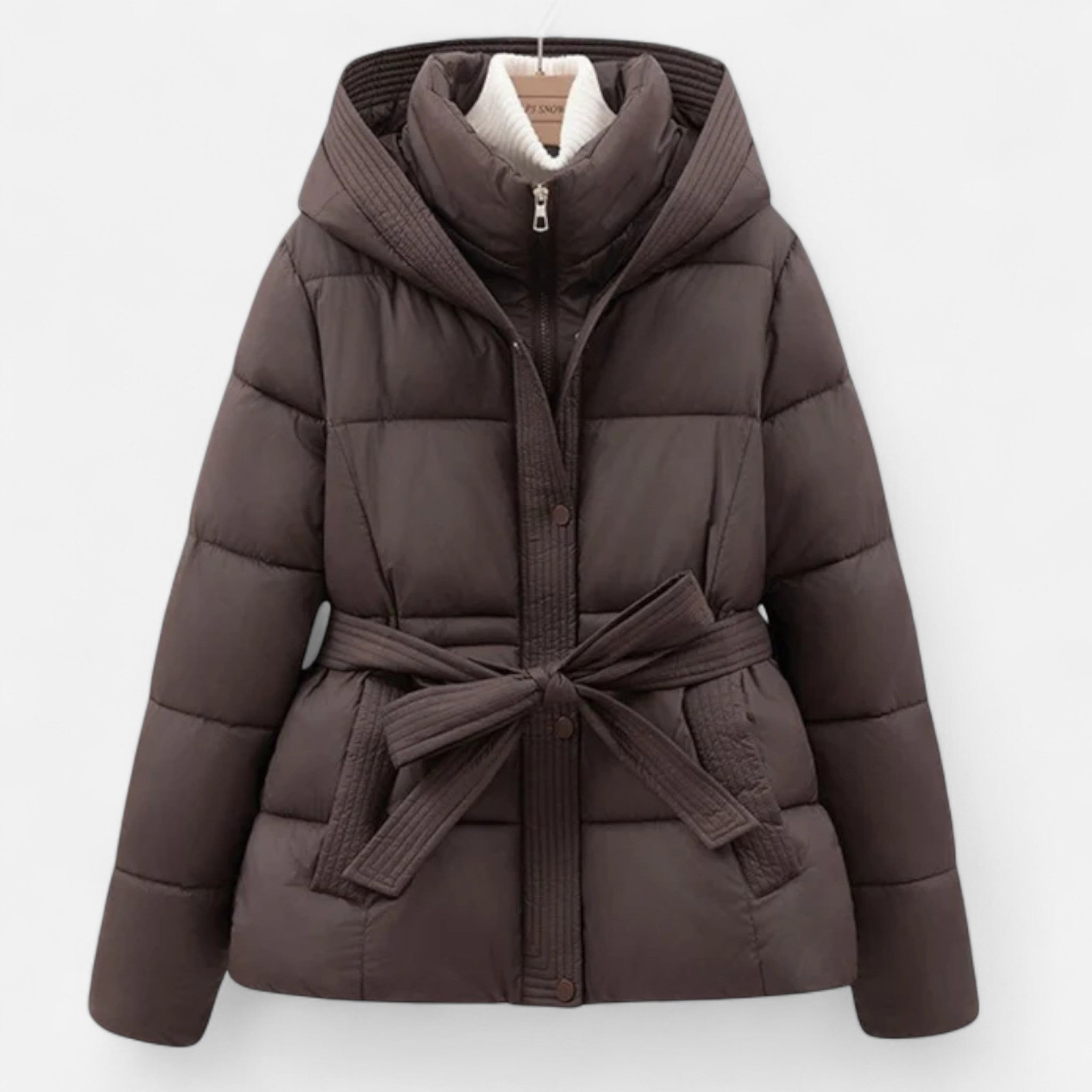 Valmonti | Women’s Belted Hooded Puffer Jacket