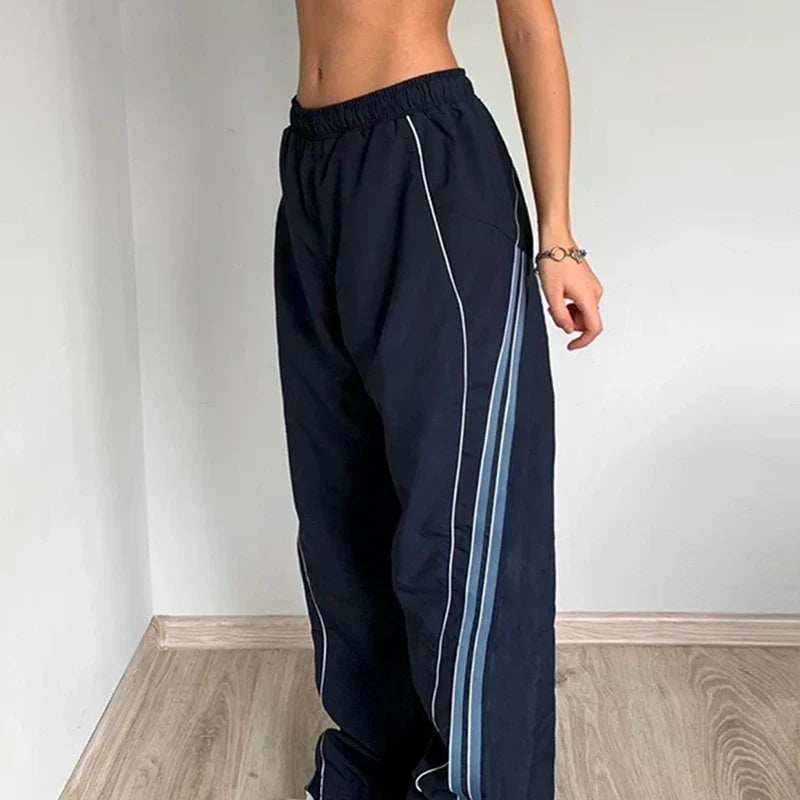 Trainingsbroek voor dames met zijstreep – Relaxte sportkleding met elastische taille voor training en streetwear
