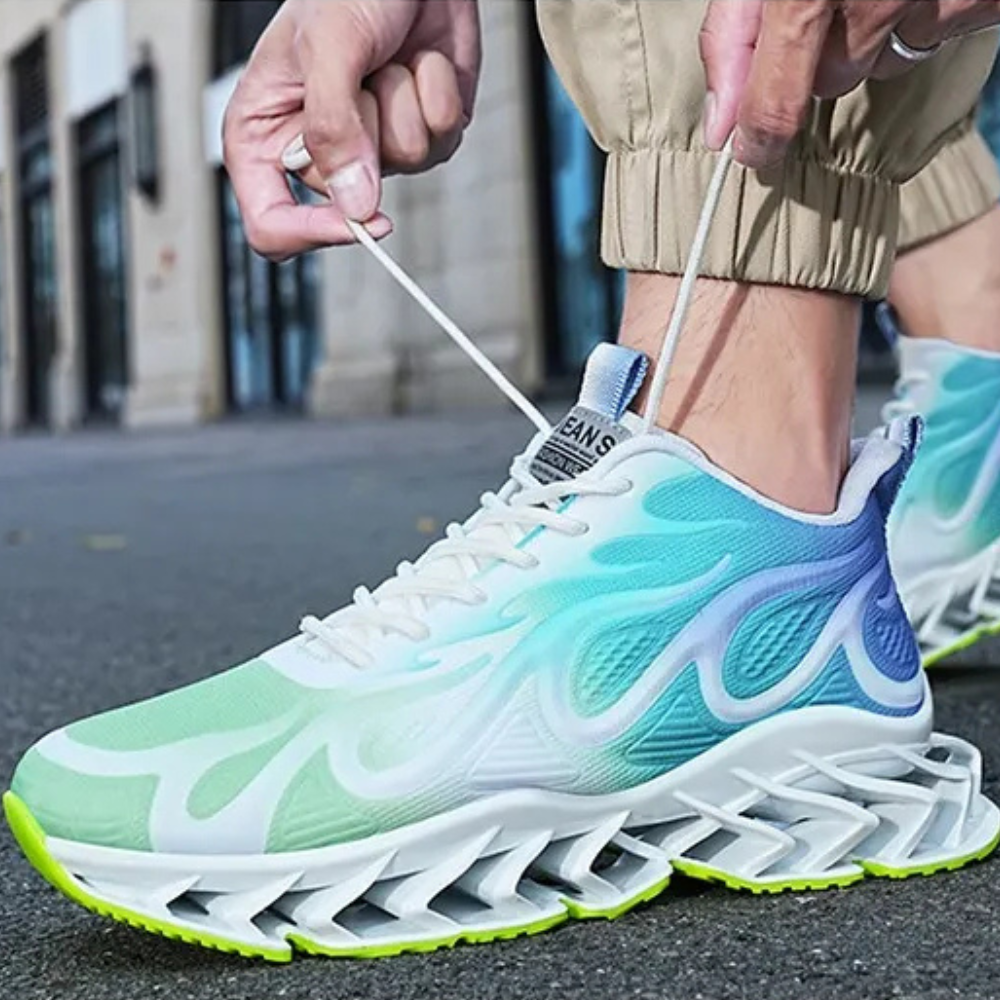 Sneakers da uomo con suola Blade, rete traspirante, stringate, ammortizzate, scarpe sportive