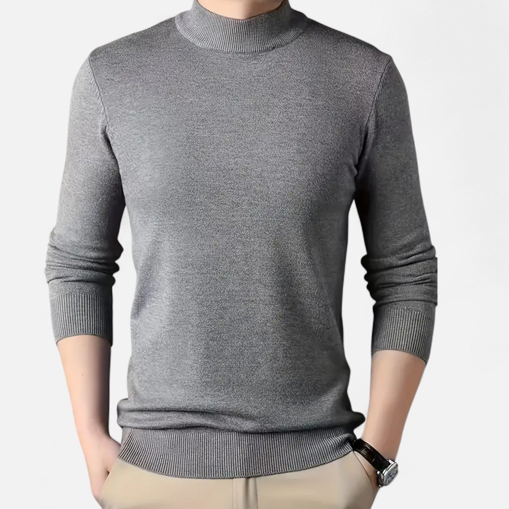 Valmonti | Men’s Stand-Collar Knit Sweater