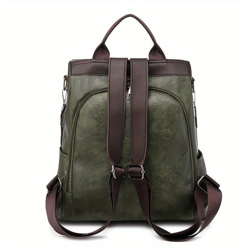 Diebstahlsicherer wandelbarer Rucksack für Damen – Kunstleder-Mehrwegtasche mit verstecktem Reißverschluss auf der Rückseite für Arbeit und Reisen