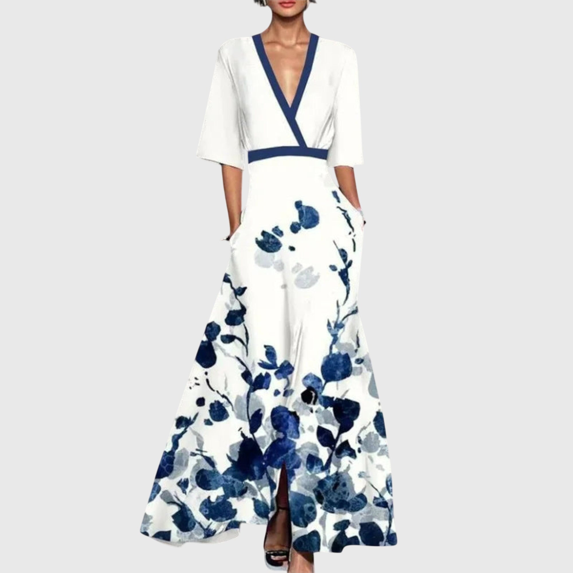 Women’s Floral Wrap Maxi Dress Elegant Occasion Style
