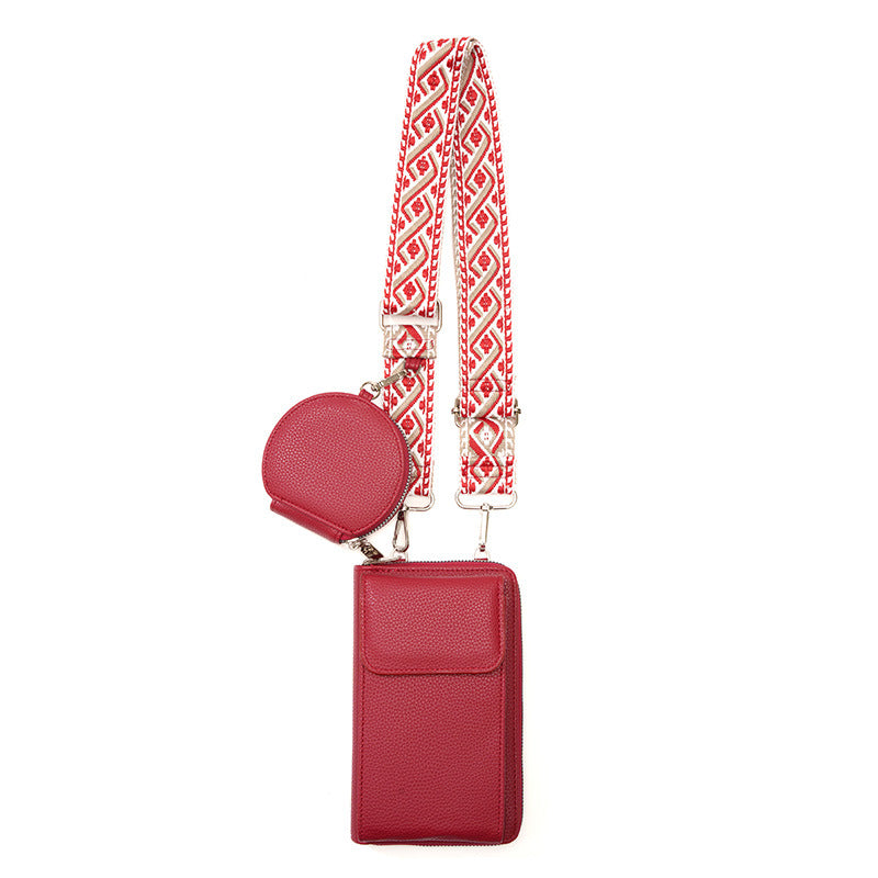 Bolso bandolera para mujer con correa ancha estampada para teléfono