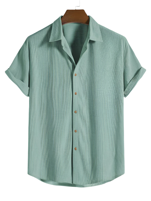 Conjunto minimalista de verano para hombre Camisa de manga corta y pantalones cortos Ropa casual ligera y transpirable