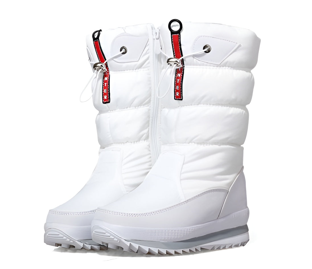 Women’s Padded Mid-Calf Winter Boots – Warm Lined Outdoor Footwear for Casual Cold-Weather Walks Everyday Wear and Seasonal Travel