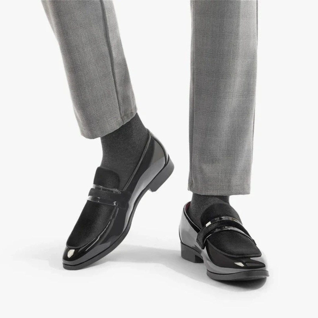 Men’s Slip-On Loafers with Suede Details – Smart Casual Comfort Shoes for Everyday Wear