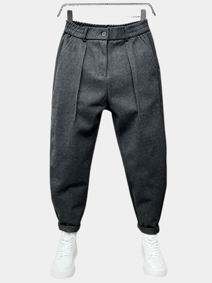 Men’s Pleated Tapered Trousers Relaxed Smart Everyday Fit
