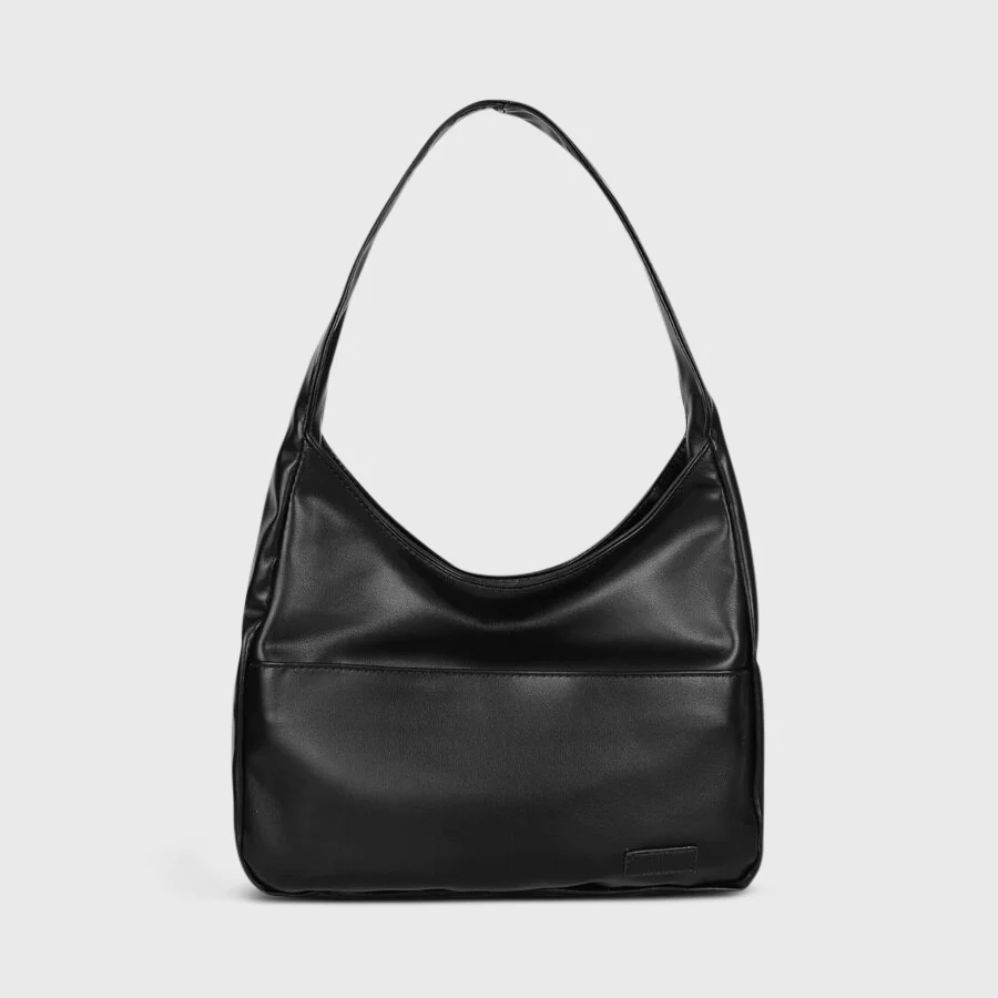 Women’s Slouchy Hobo Shoulder Bag with Wide Strap – Spacious Everyday Handbag with Smooth Finish