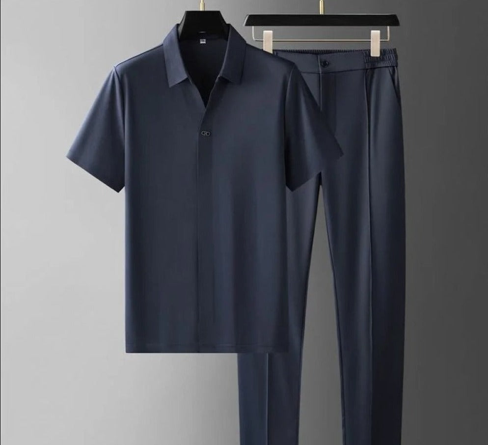 Coordinato Uomo Polo Minimalista e Pantaloni Sartoriali