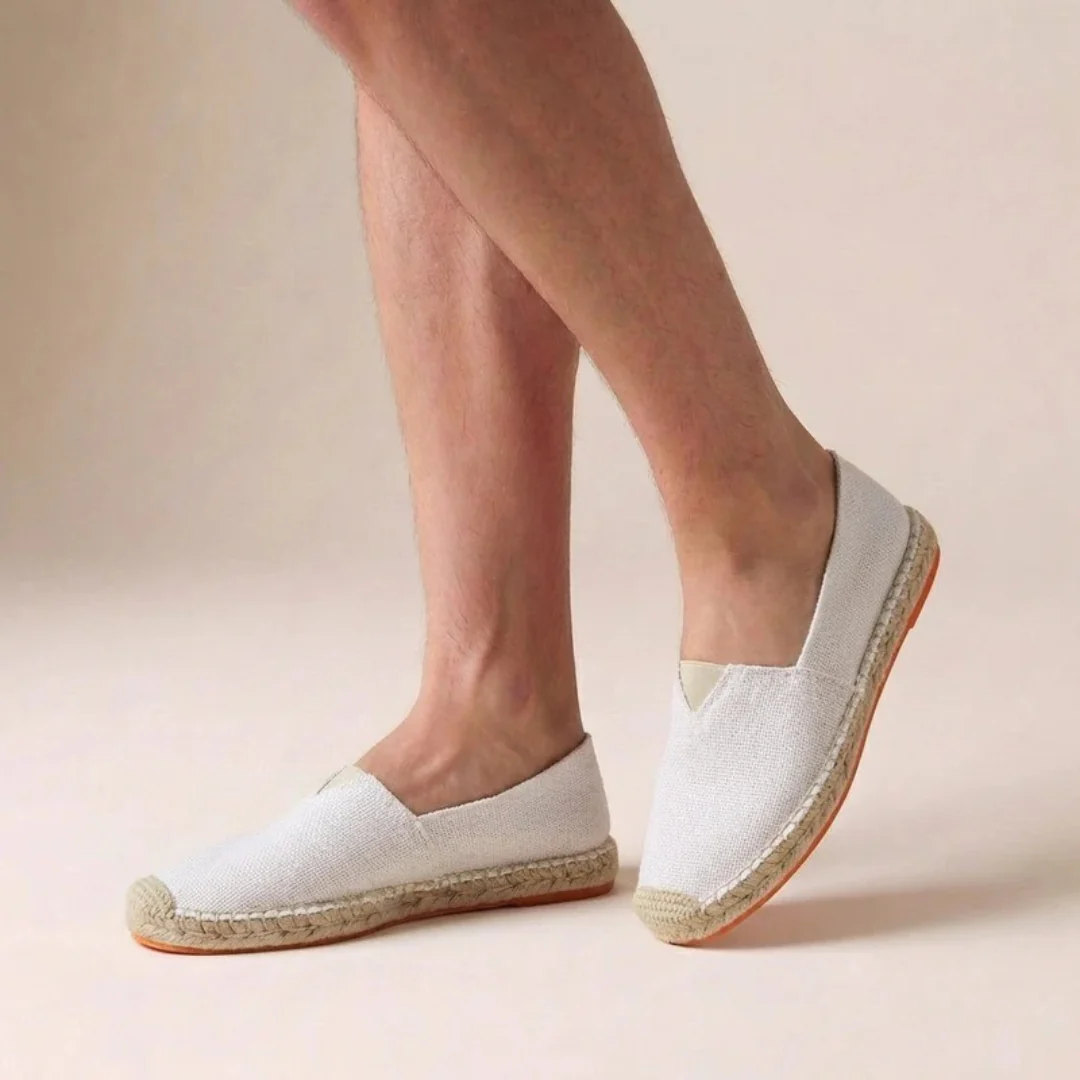 Espadrile bărbătești cu talpă din iută – încălțăminte de vară ușoară, fără șireturi, pentru vacanțe și ținute casual