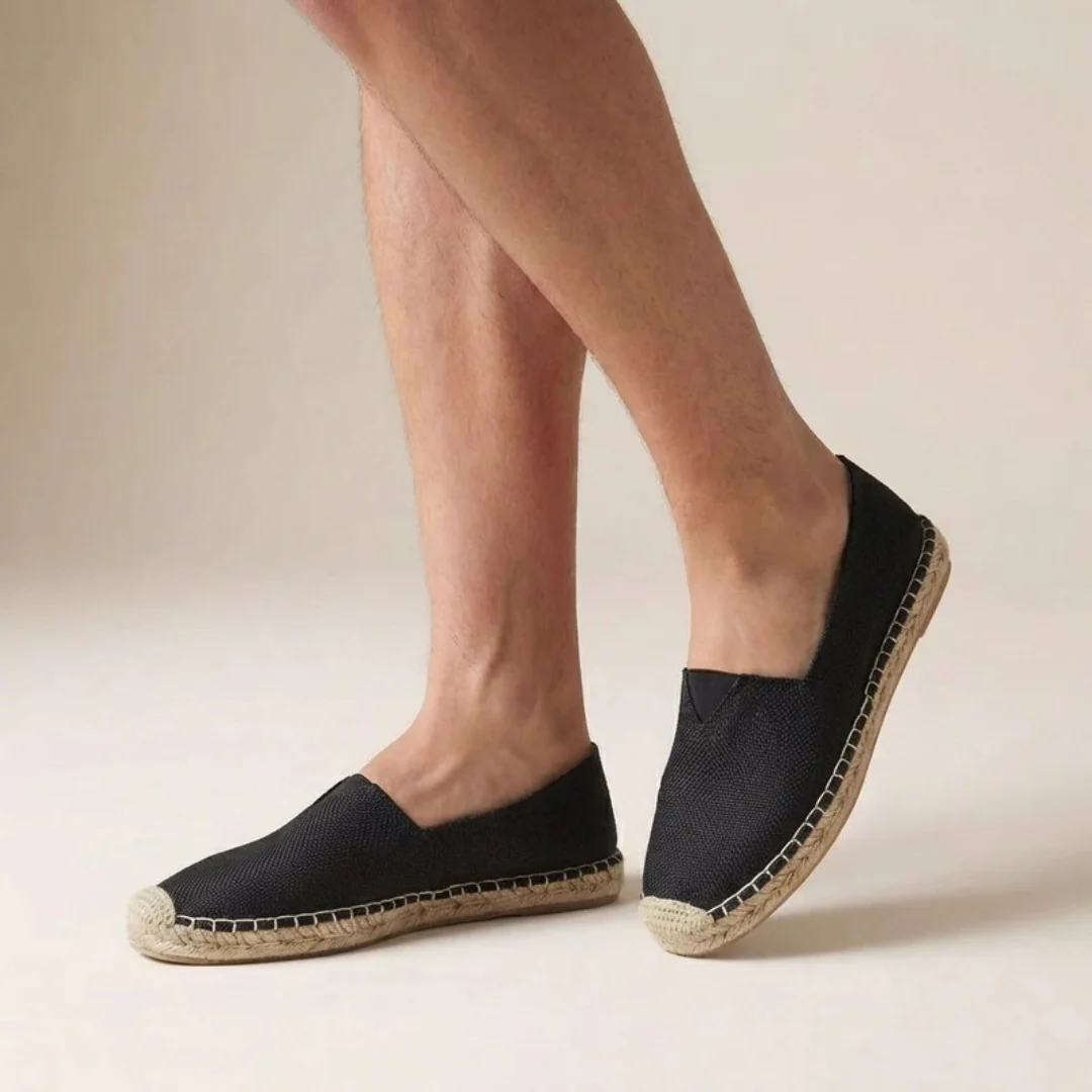 Espadrile bărbătești cu talpă din iută – încălțăminte de vară ușoară, fără șireturi, pentru vacanțe și ținute casual