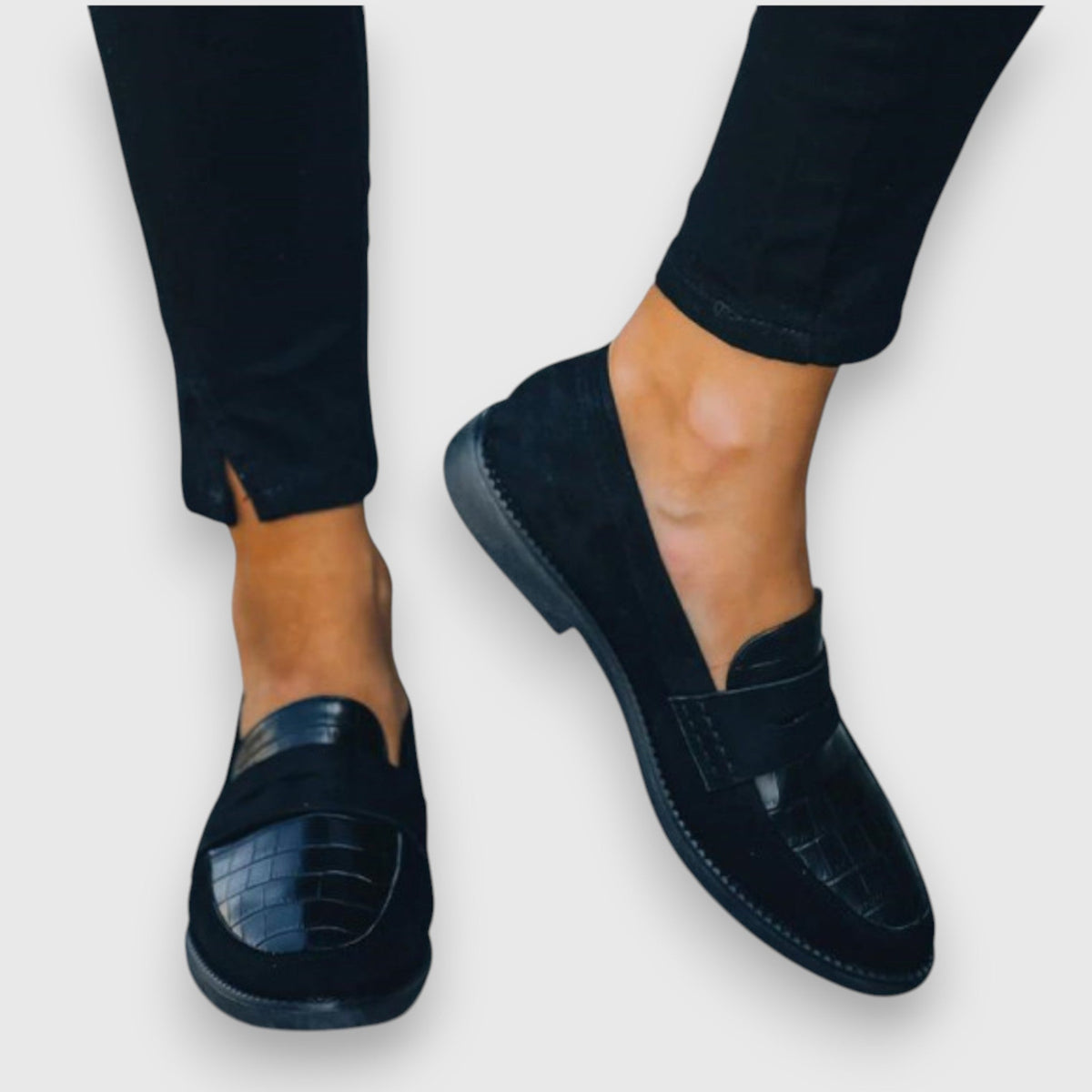 Mocassini da uomo con pannello frontale testurizzato – Scarpe eleganti da infilare per l’ufficio e la sera