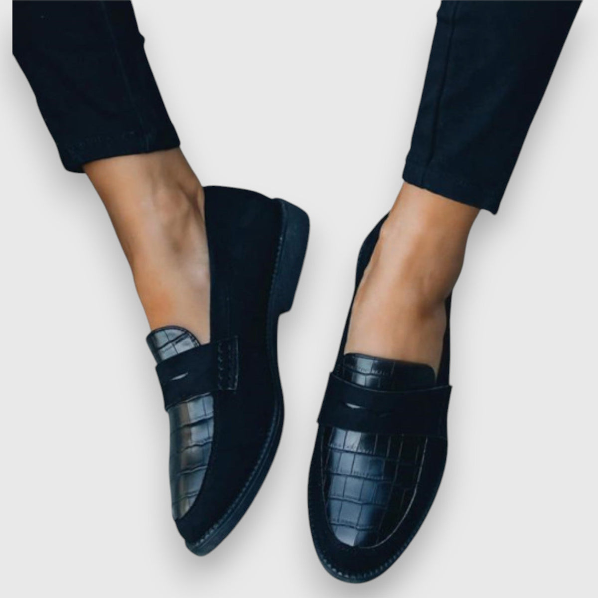 Mocassini da uomo con pannello frontale testurizzato – Scarpe eleganti da infilare per l’ufficio e la sera
