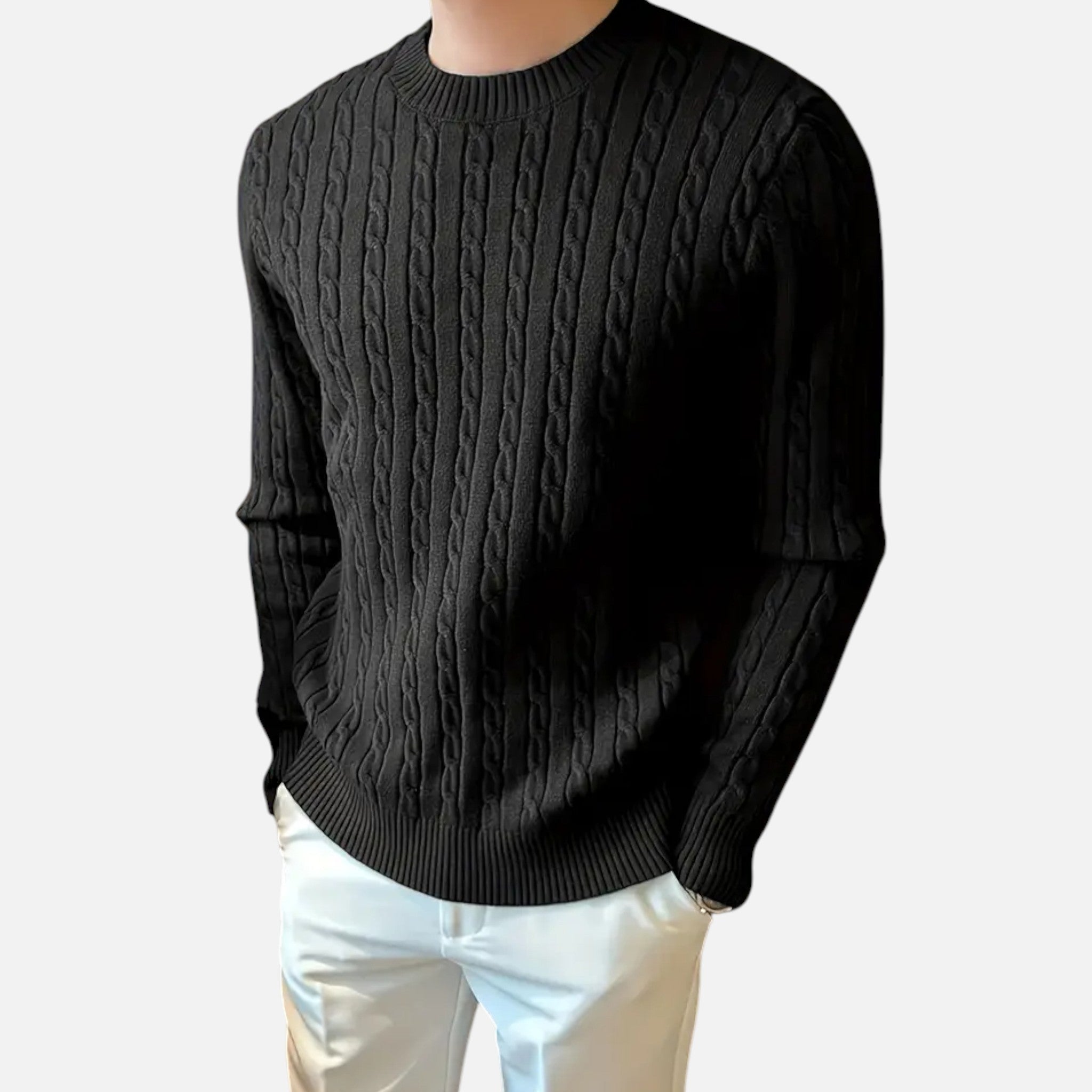 Valmonti | Men’s Ribbed Knit Crew Sweater