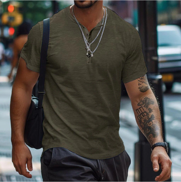 Polo de hombre de manga corta con cuello abotonado texturizado y ajuste relajado