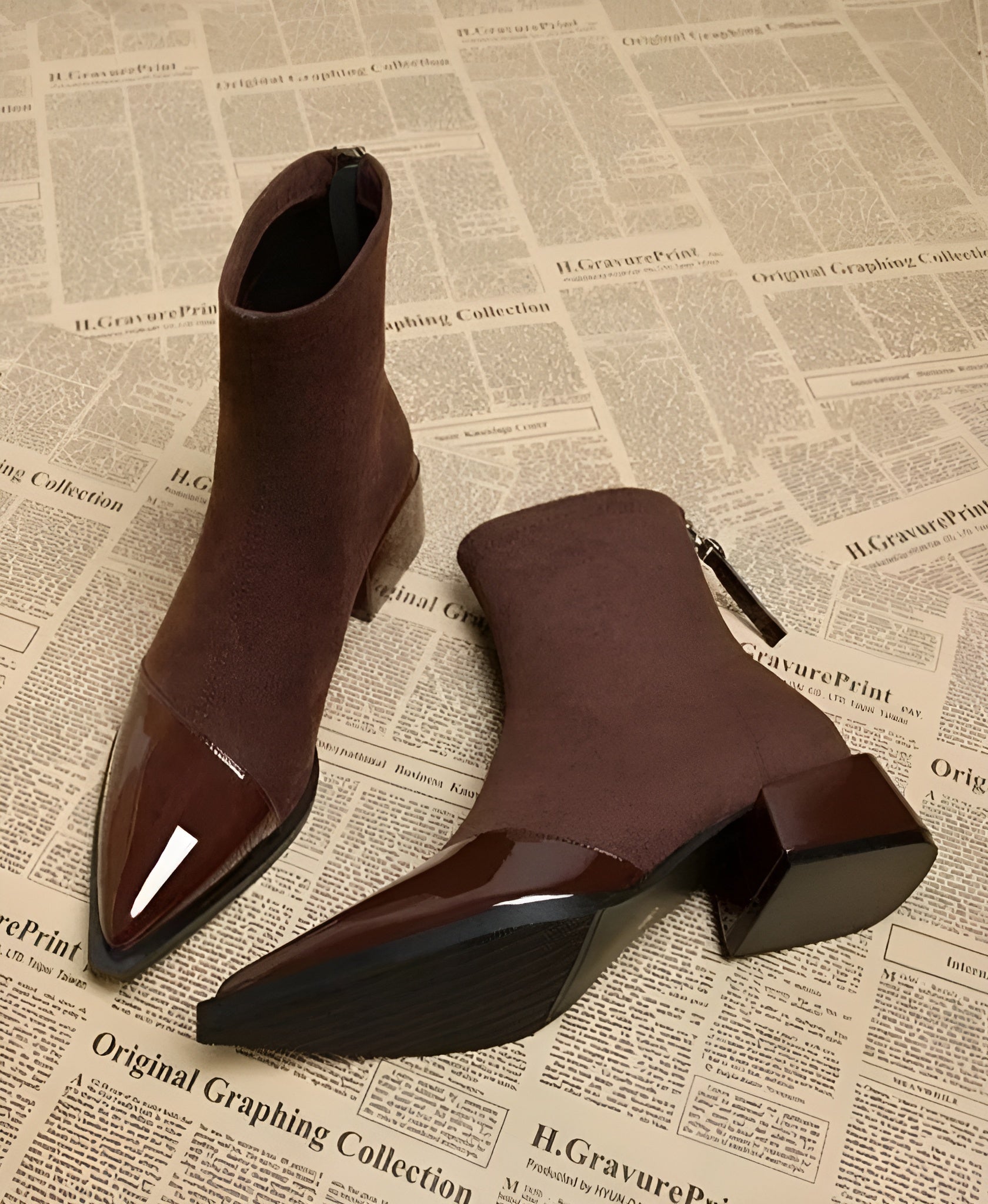Women’s Pointed Toe Block Heel Ankle Boots