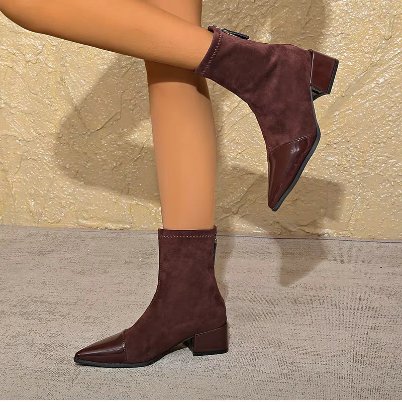 Women’s Pointed Toe Block Heel Ankle Boots