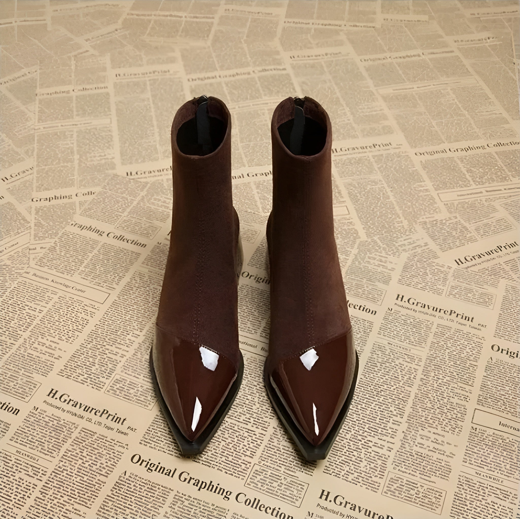 Women’s Pointed Toe Block Heel Ankle Boots