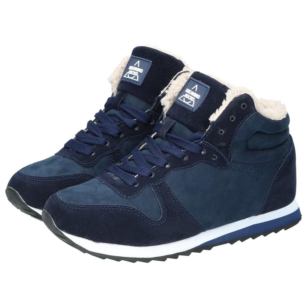 Men’s Fleece-Lined High-Top Winter Sneakers – Warm Lace-Up Shoes for Casual Cold-Weather Wear